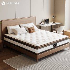 Brown Color Polyester Wadding Knitted Fabric Bonnell Spring Mattress 25cm Soft Feeling Bed Mattress