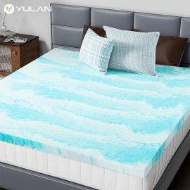 2 Inch Mattress Topper Cooling Technology Mattress Topper Pressure Relieve Soft Mattress Pad Full Size Blue