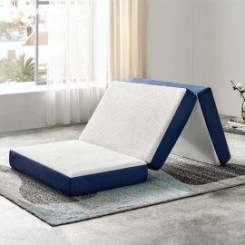 Living Room Easy Mattress 346 Inches Portable Tri-folding Foam Mattress Removable And Washable Fabric Mattress